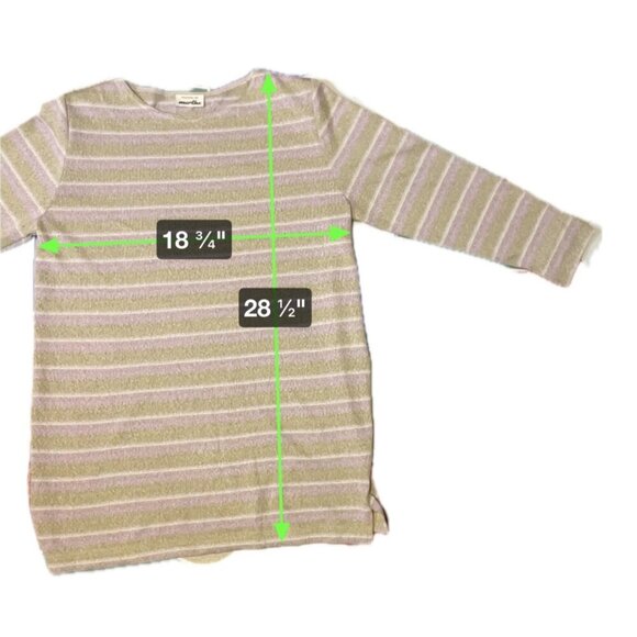 Design by Martha Gray and Violet Striped Three-Quarter Sleeve Crew Neck Top - Picture 6 of 7